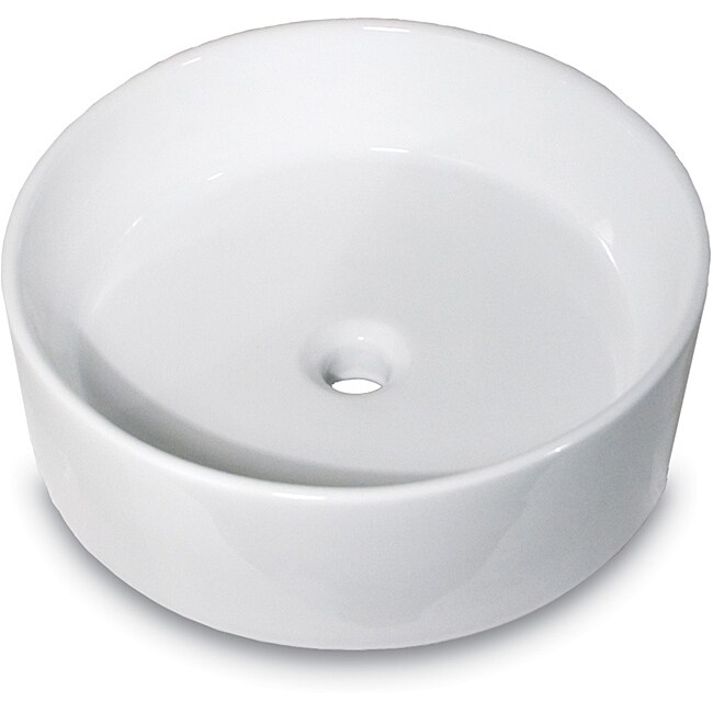 Highpoint Collection Round White Vitreous China Vessel Sink