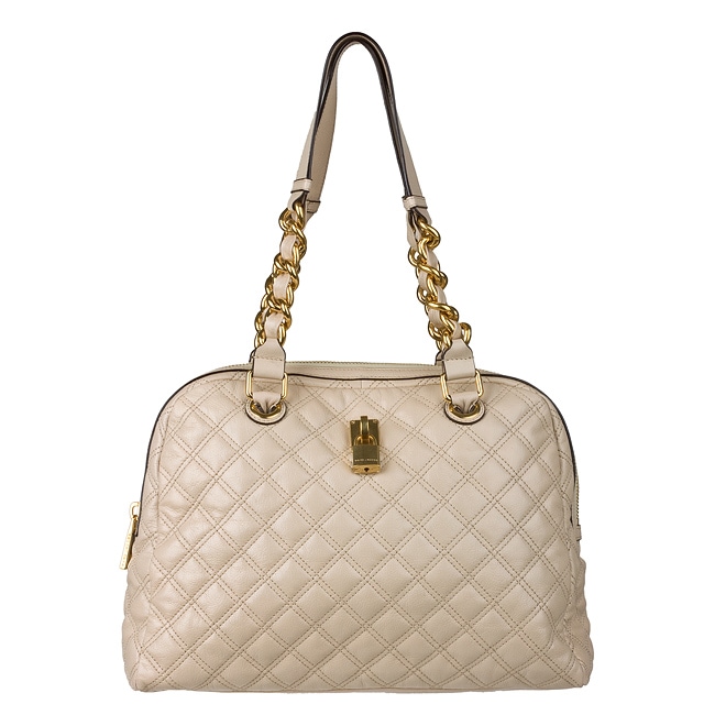 Marc Jacobs Karlie Beige Quilted Leather Satchel  