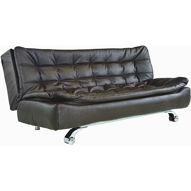 Modena Dark Brown Convertible Euro Sofa Lounger  