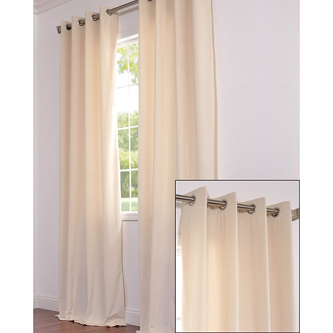 Signature Grommet Ivory Velvet 120 Inch Curtain Panel