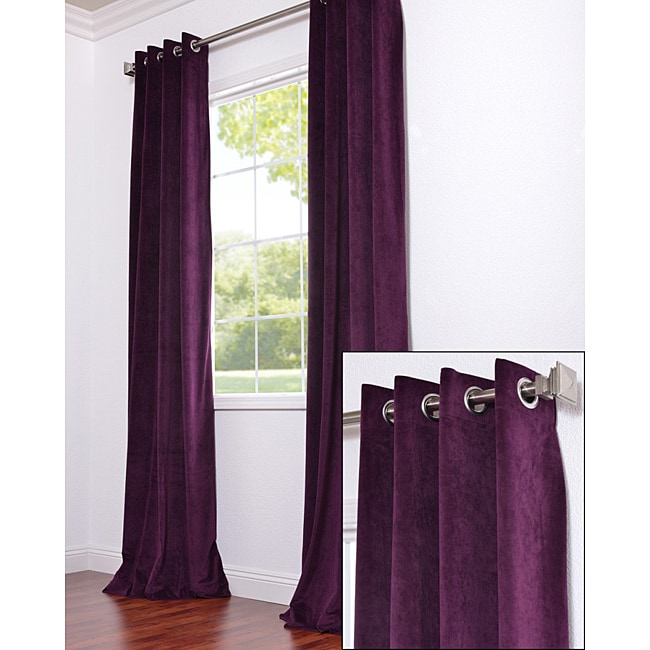 Signature Grommet Eggplant Velvet 108 Inch Curtain Panel