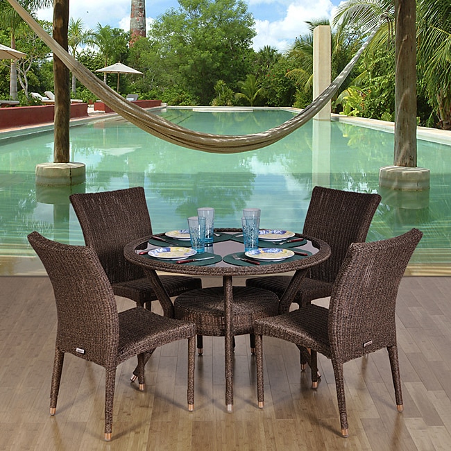 Atlantic Catania Round Wicker 5 Piece Dining Set  