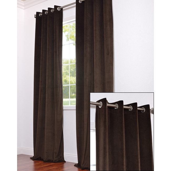 Signature Grommet Espresso Velvet 84 Inch Curtain Panel