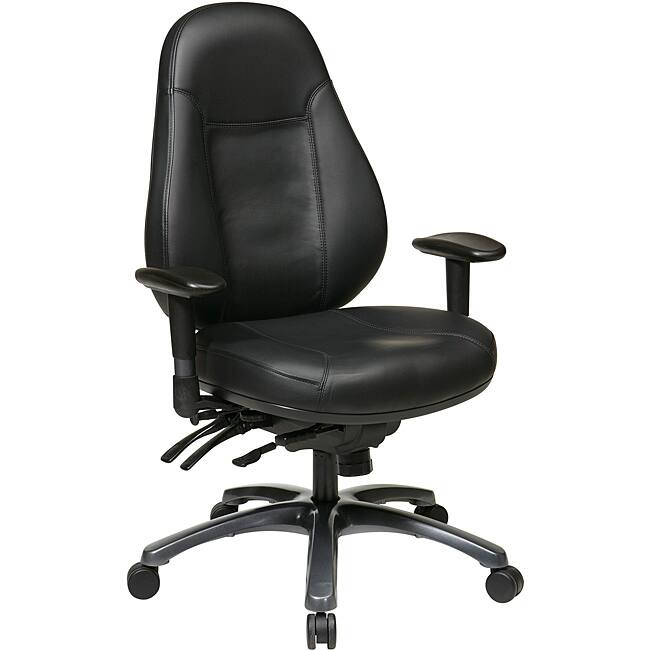 Black Eco Leather Multi-function Mid-Office Chair