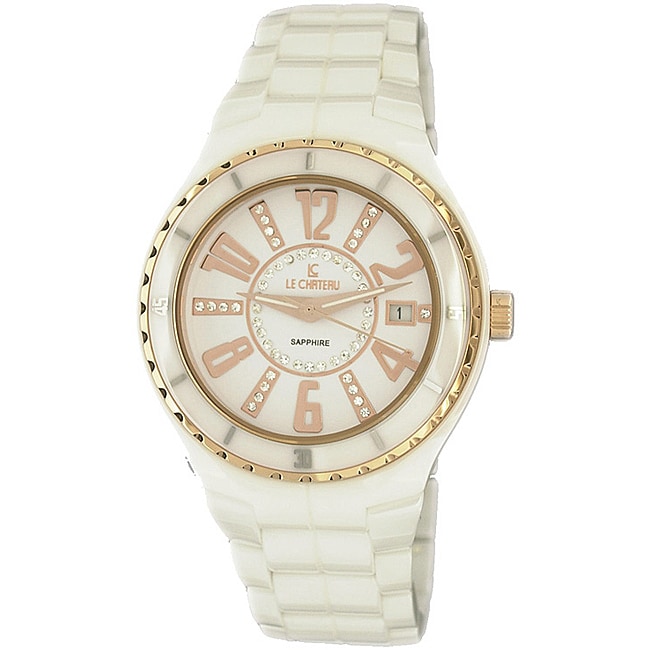 Le Chateau Womens Persida White Ceramic Watch Compare $112.74 Today