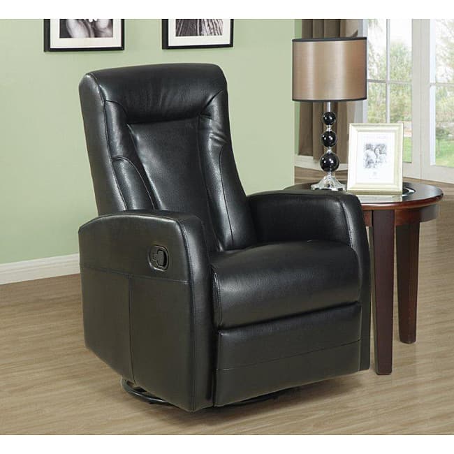 Black Bonded Leather Rocker Recliner