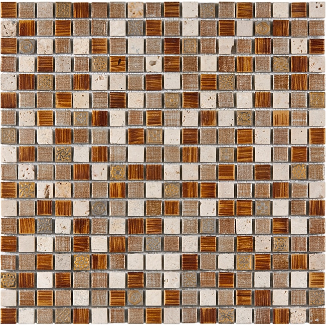 SomerTile Isle Avalonia 11.75 inch Porcelain Mosaic Tiles (Pack of 10 