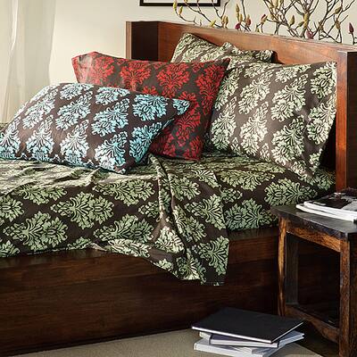 Somerset Printed King/ Cal King-size Dark Microfiber Sheet Set