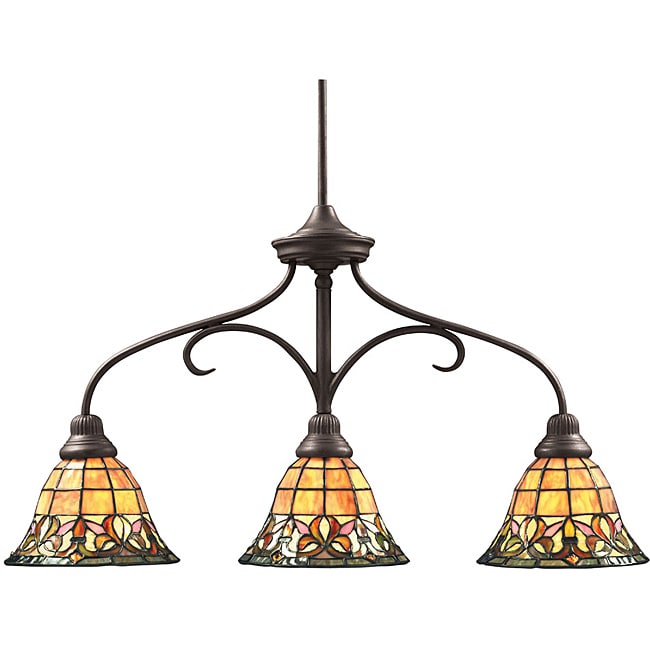 Aztec Lighting Tiffany-style 3-light Bronze Island Light - Free