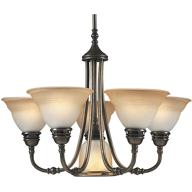 Aztec Lighting Transitional 6-light Antique Brass Chandelier - Free