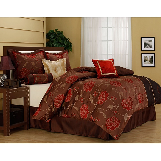 Cassaria Red 8 piece Comforter Set  