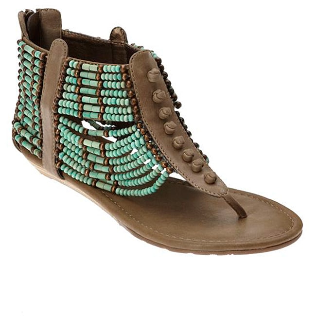 Matisse Women's 'Aztec' Turquoise Beaded Sandals - 14089497 - Overstock ...