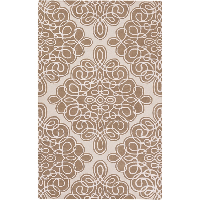 Candice Olson Hand tufted Cream Coburg Geometric Pattern Wool Rug (26 X 8)