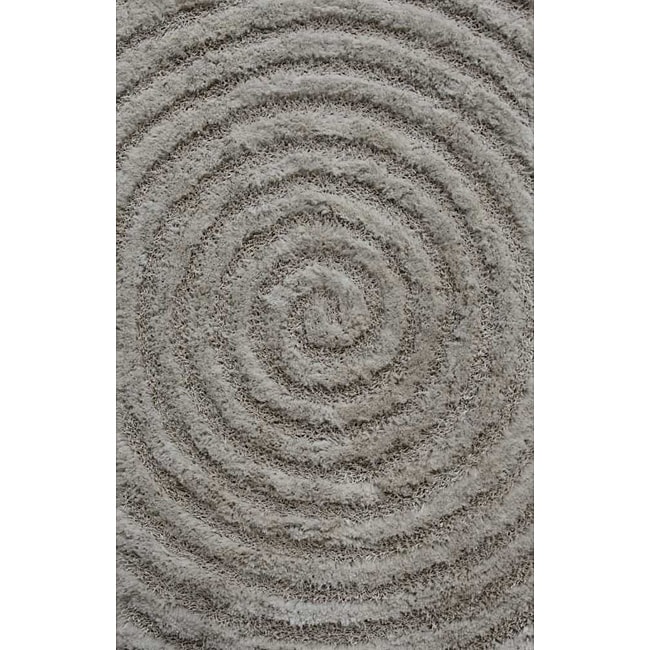 Hand woven White Shag Rug (2 X 3)