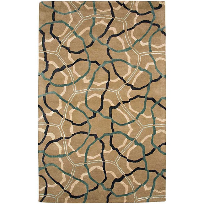 Hand Tufted Wool and Art Silk Area Rug (2 X 3)