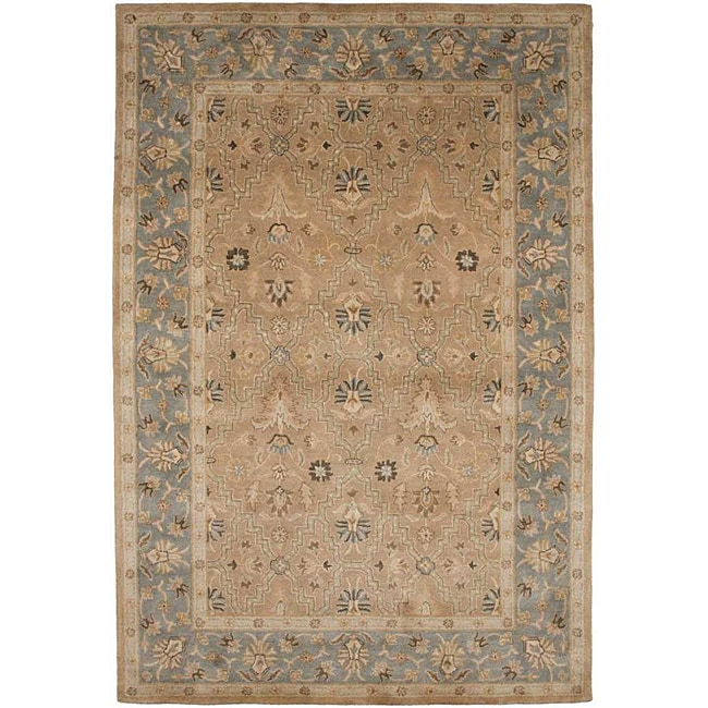 Hand tufted Sand Brown/ Grey Wool Rug (96 X 136)