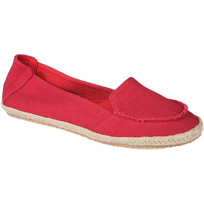 Refresh by Beston Womens Lala Red Canvas Boat Shoes 