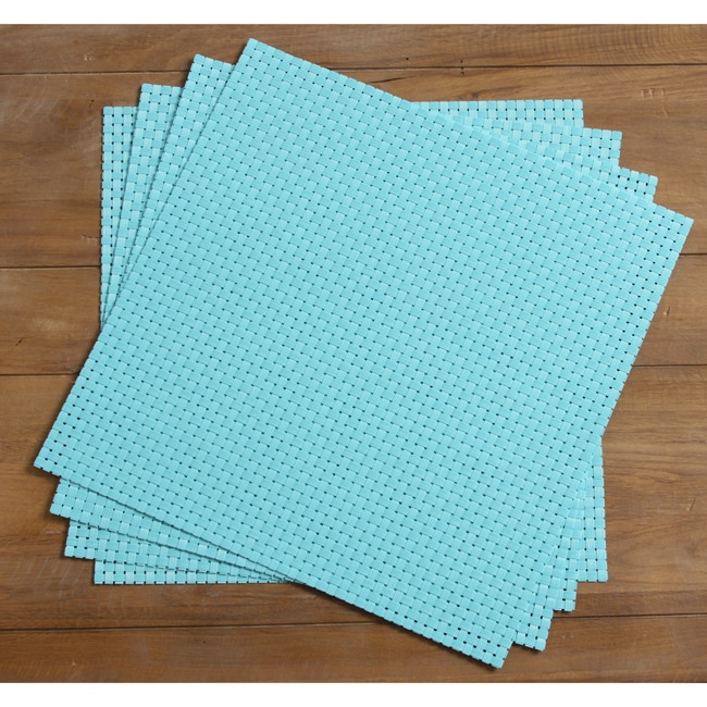 Bistro 14 inch Sky Blue Square Placemats (Set of 4)