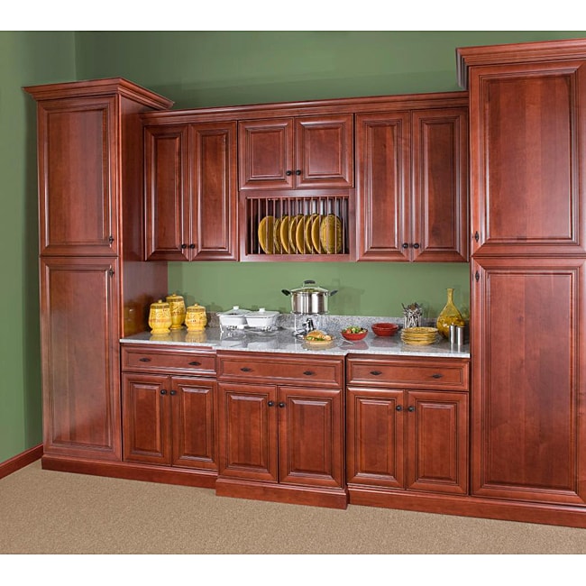 Cherry Stain/Chocolate Glaze Wall Blind Corner Kitchen Cabinet (30x30)