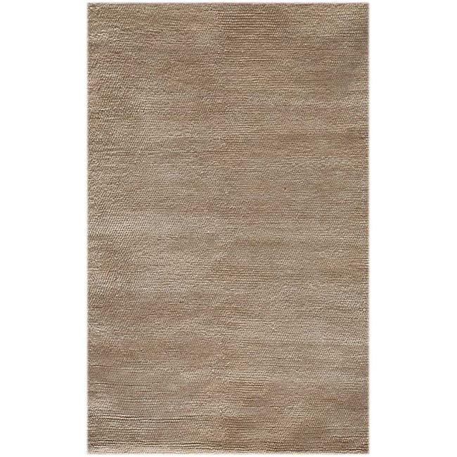 Hand woven Beige Wool Area Rug (2 X 3)