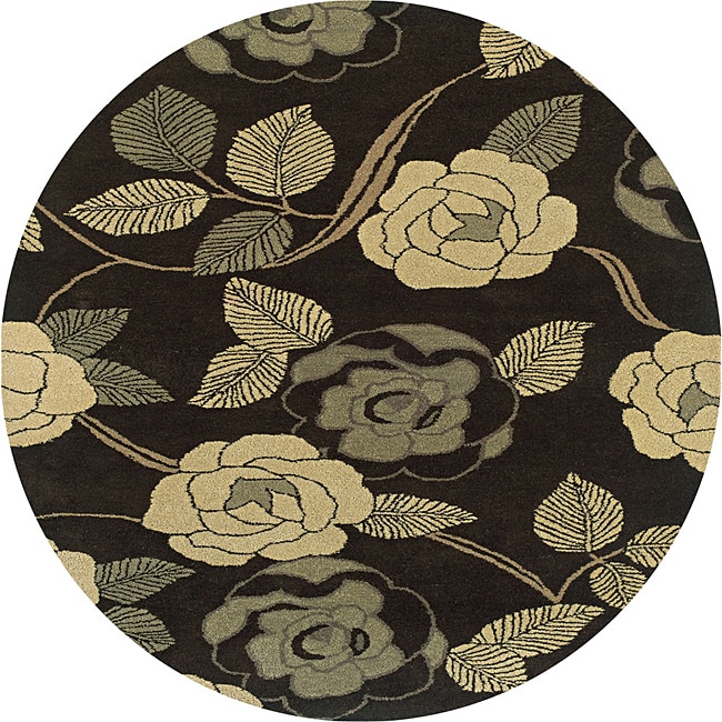 Hand tufted Hesiod Brown Rug (8 X 8 Round)