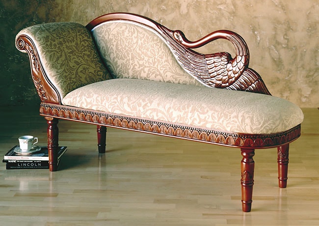 Carved Swan Chaise Lounge  