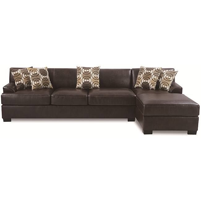 Espresso Leather Sectional Set