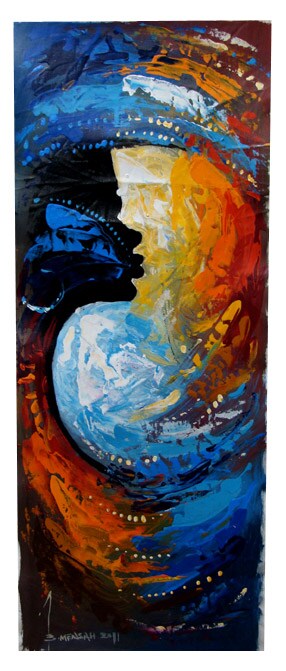Bernard Mensah Focus Canvas Painting (Ghana 