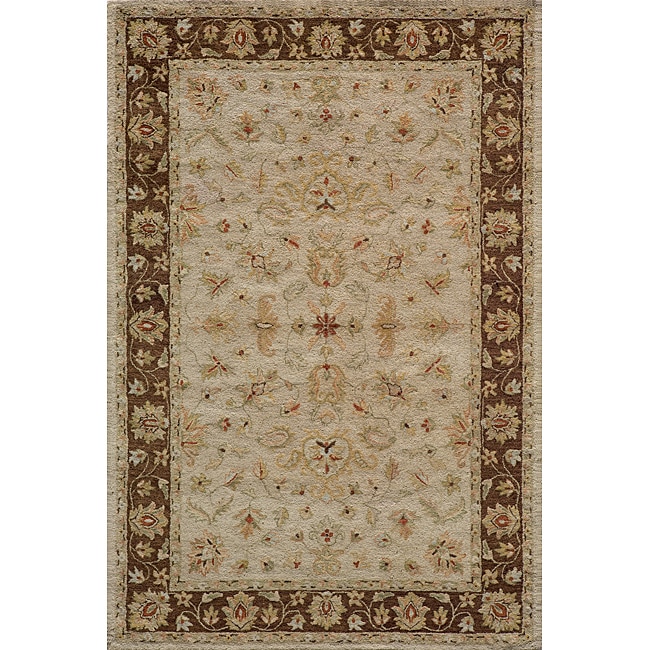 Hand tufted Goa Brown Oriental Wool Rug (2 X 3)