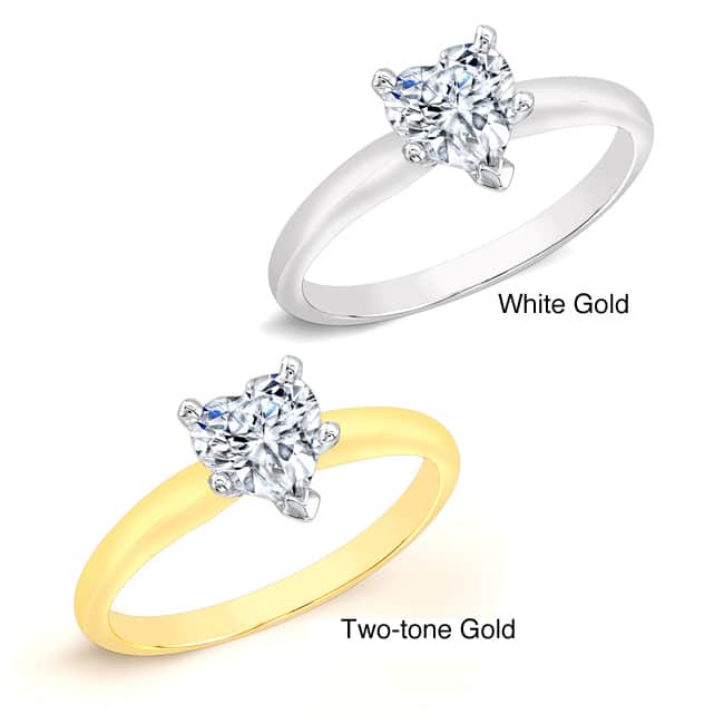 1/2ct TDW Heart Diamond Solitaire Engagement Ring (I-J, I1)