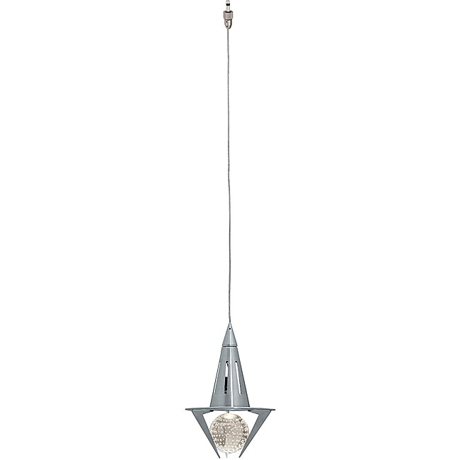 Access Atlas 1 light Brushed Steel Clear Glass Pendant