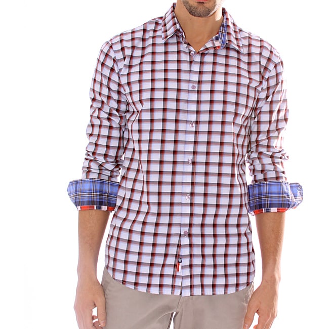 191 Unlimited Mens Red Plaid Shirt