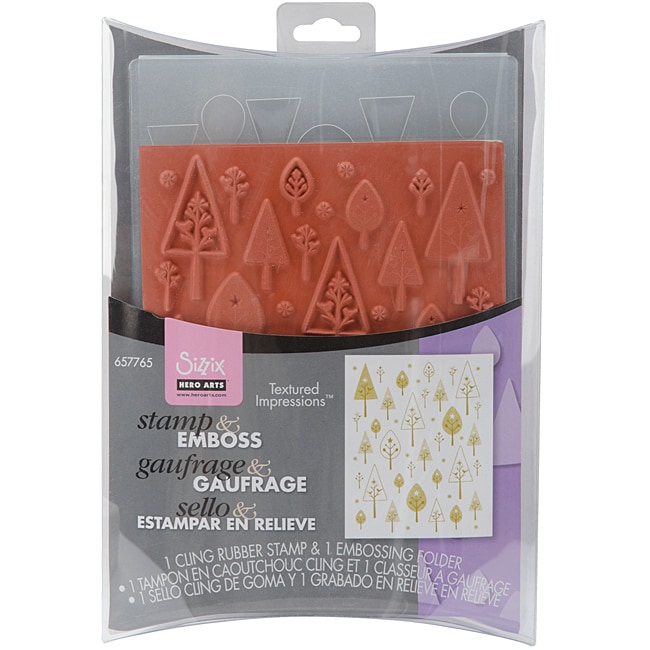   Embossing Folder & Stamp Set Hero Arts Birds n Trees  