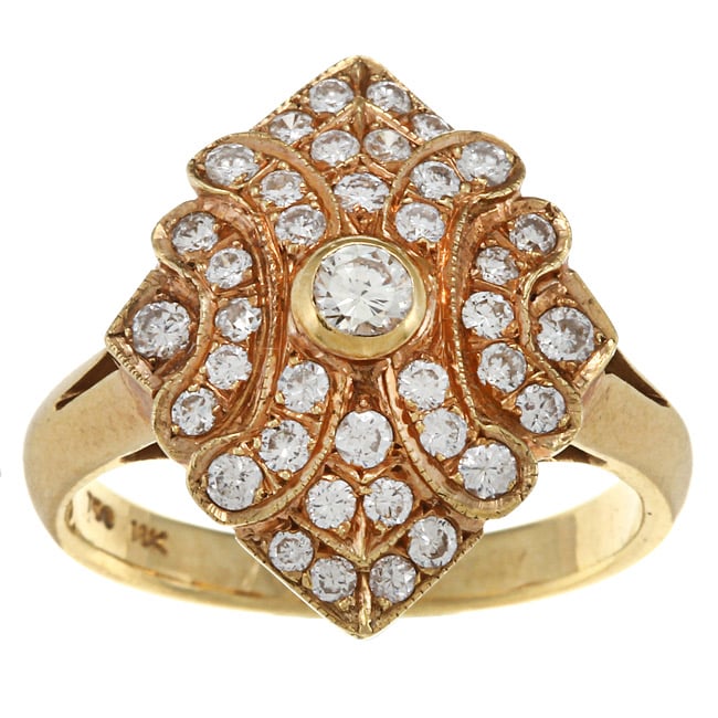 18k Yellow Gold 1 1/8ct TDW Diamond Estate Ring (J K, SI1 SI2 