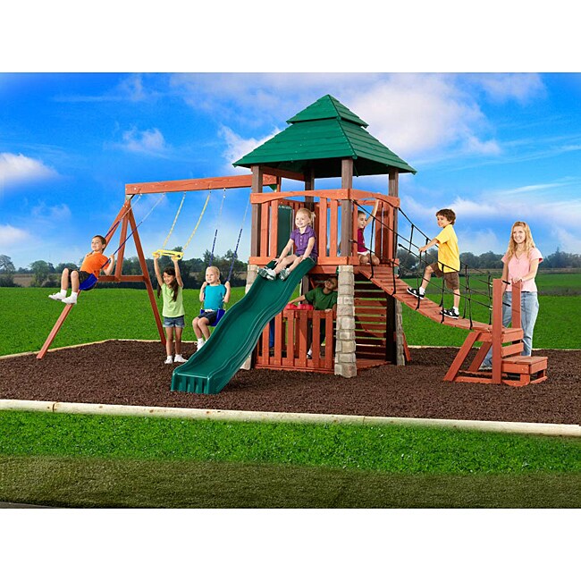 Swing-N-Slide Sherwood Palace Wood Complete Swing Set