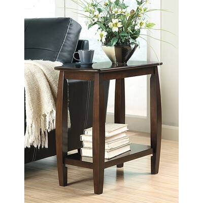 Dark Walnut Finish Wooden Chair Side End Table