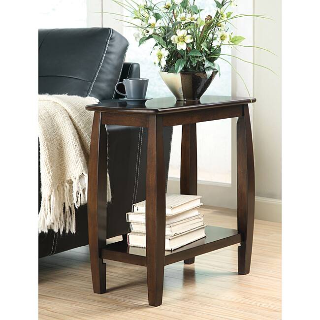 Dark Walnut Finish Wooden Chair Side End Table