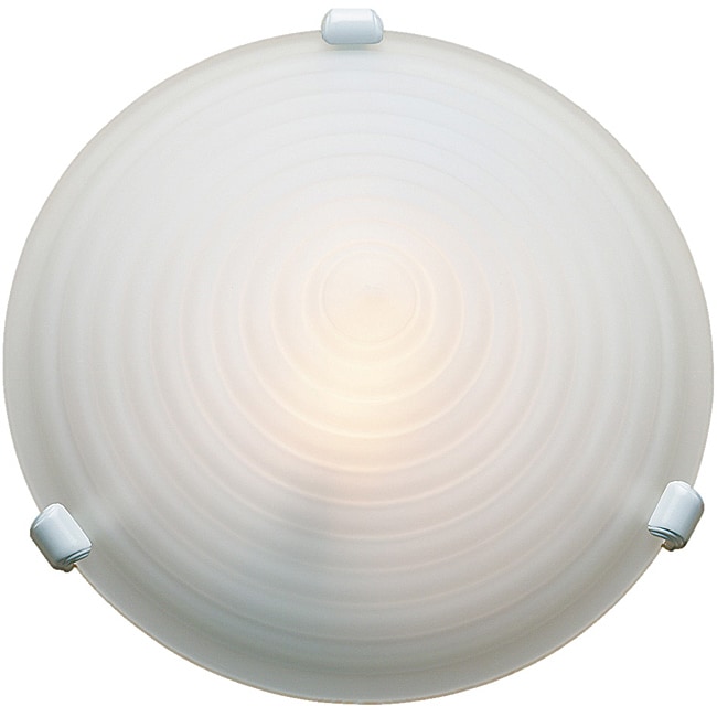 Nimbus 1 light White Stepped Acid Frosted Glass Flush Mount 