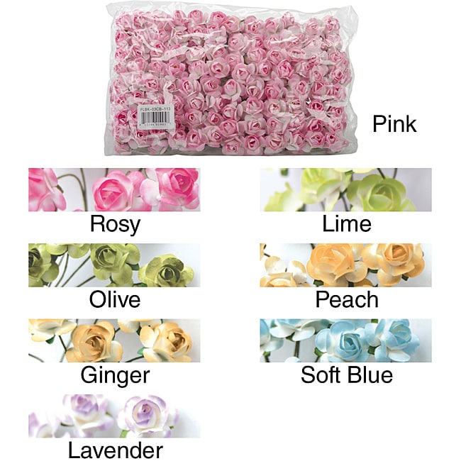 Shop Mini Rose Bulk Paper Flowers (Pack of 144) - Free Shipping On ...