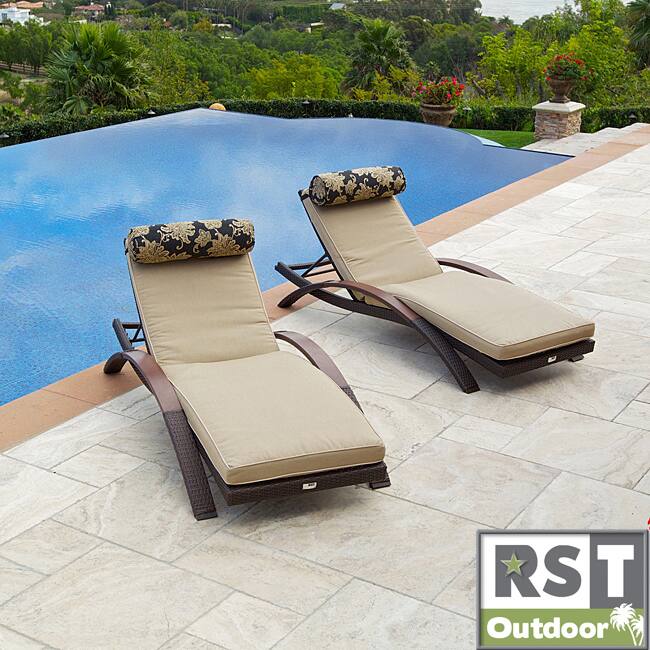 RST Delano Arc Lounger with Mattress/ Bolster Pillow Set (2 pack)