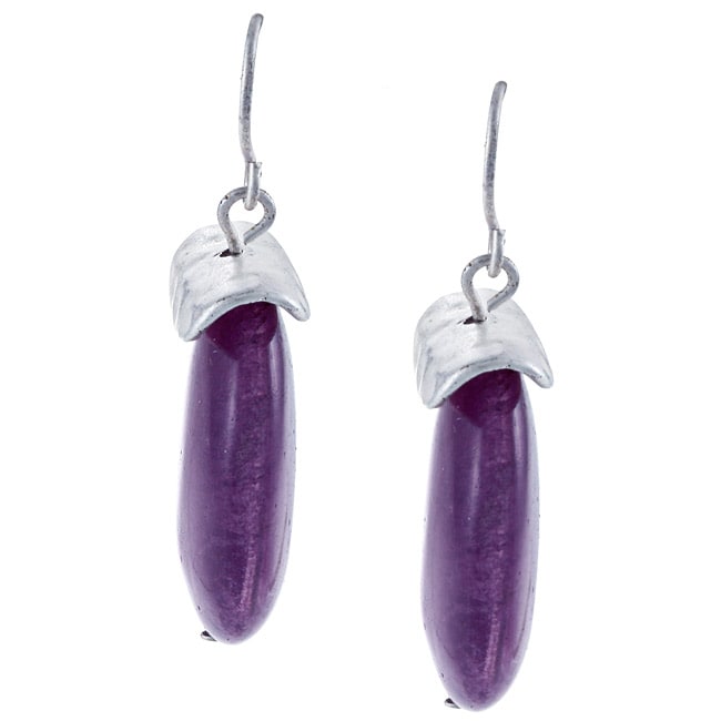 Crystale Silvertone Genuine Amethyst Oval Disc Earrings Today 