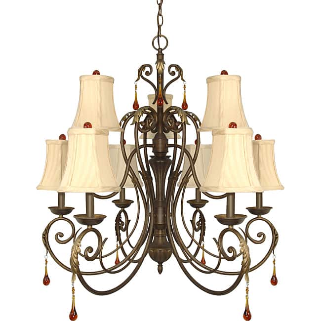 Nuvo Lighting 'Cortina' 9-light Dune Gold Chandelier
