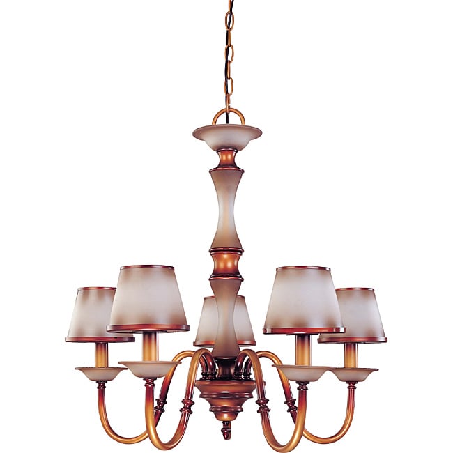 Cornelia Chandelier 5 light Newport Copper Finish with Autumn Haze