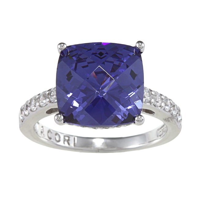 Tacori IV Cubic Zirconia Epiphany Simulated Iolite Cushion Ring 