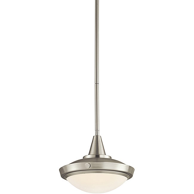 Aztec Lighting Contemporary 1 light Pendant in Brushed Nickel