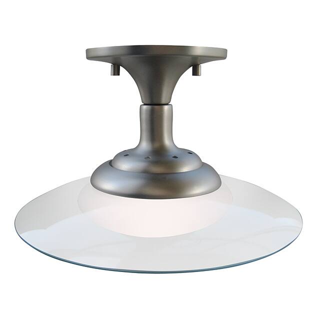 Contemporary 1-light Brushed Nickel Semi Flush Fixture