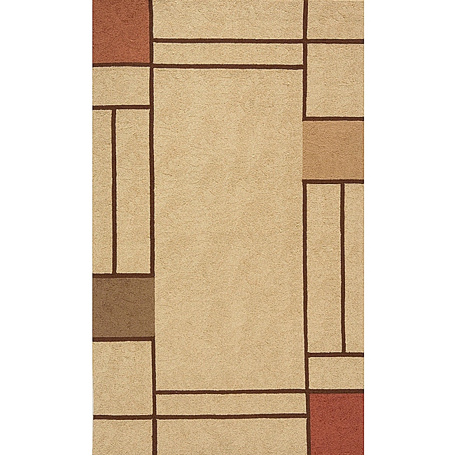 South Beach Tan Wright Colorblocked Indoor/outdoor Rug (8 X 10)