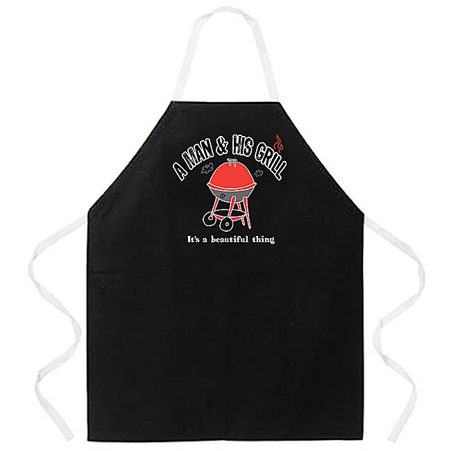 'A Man and His Grill' Apron-Black