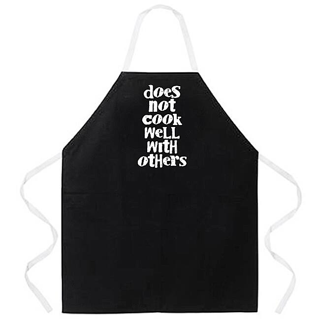 'Does Not Cook Well With Others' Apron-Black