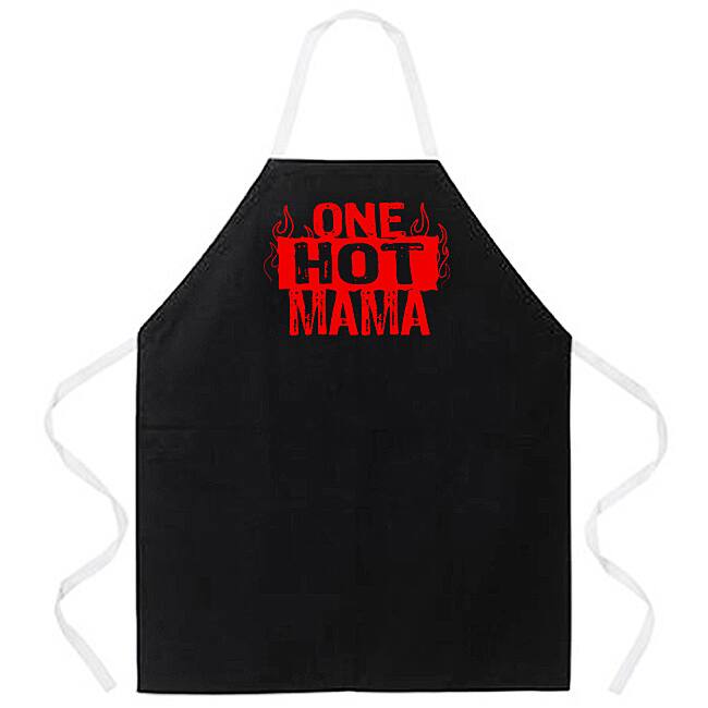 'One Hot Mama' Apron-Black